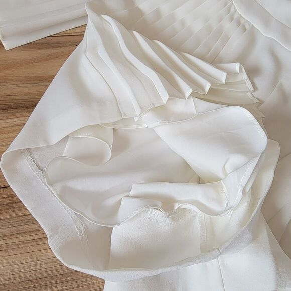 🆕️ INTERMIX Kingston Pleated Long Sleeve Jumpsuit in Ivory White - Picture 9 of 16